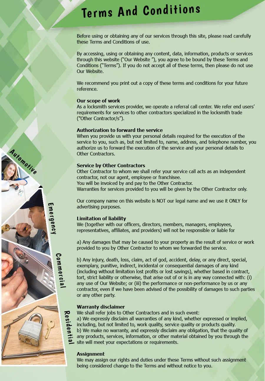 Houston City Locksmith Houston, TX 281-668-2836 - TermsAndConditions-2